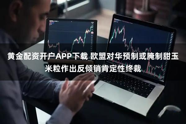 黄金配资开户APP下载 欧盟对华预制或腌制甜玉米粒作出反倾销肯定性终裁